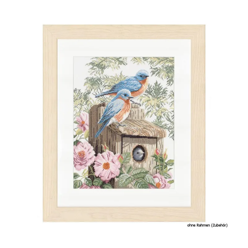 Schneller Versand Lanarte Kreuzstichset „Blaue Vögel Zählstoff“, Zählmuster