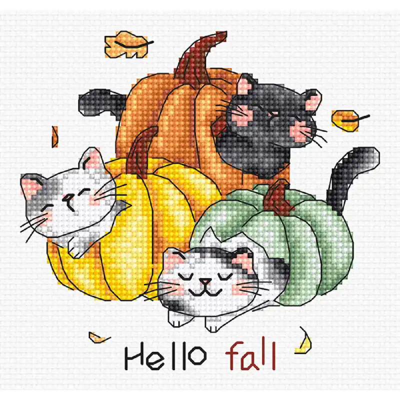 Günstig Letistitch Kreuzstich Stickpackung „Hallo Herbst“, Zählmuster, 12x12cm