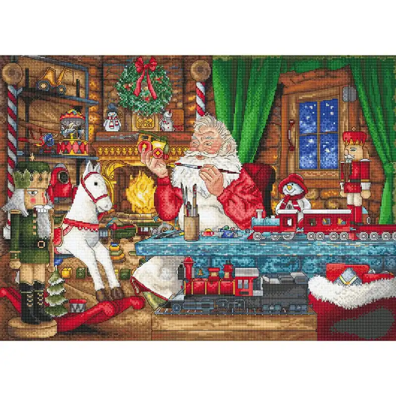 Letistitch Kreuzstich Stickpackung „Wir bereiten uns auf Weihnachten vor“, Zählmuster, 30x42cm Günstig