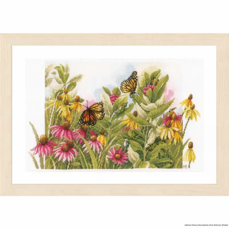 Jetzt Zugreifen Lanarte Kreuzstichset „Sonnenhüte und Schmetterlinge“, Zählmuster
