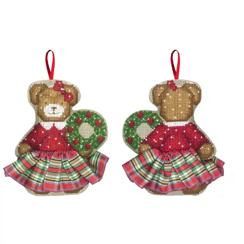 Letzte Chance Le Bonheur des Dames Kreuzstich Set „Bär im Schottenrock“, Zählmuster, 9x11cm