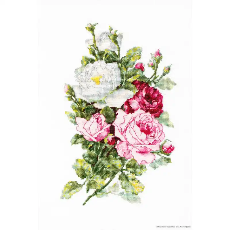 Sonderangebot Luca-S Kreuzstich Set „Rosenstrauß“, Zählmuster, 13,5×21,5cm