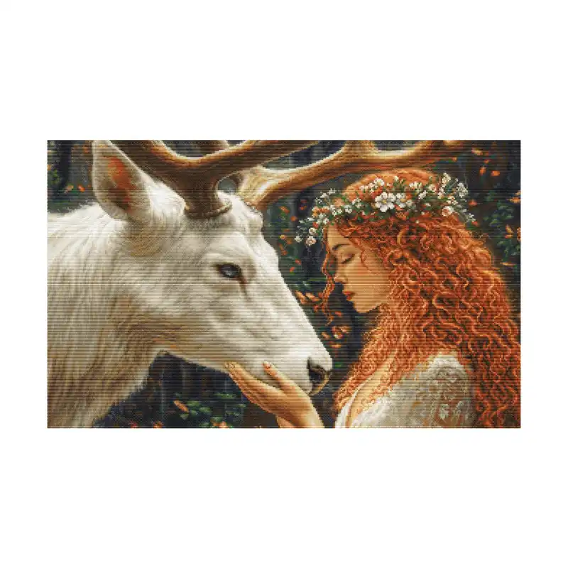 Luca-S Kreuzstich Stickpackung „Der sanfte Geist des Waldes“, Zählmuster, 52x32cm Abverkauf