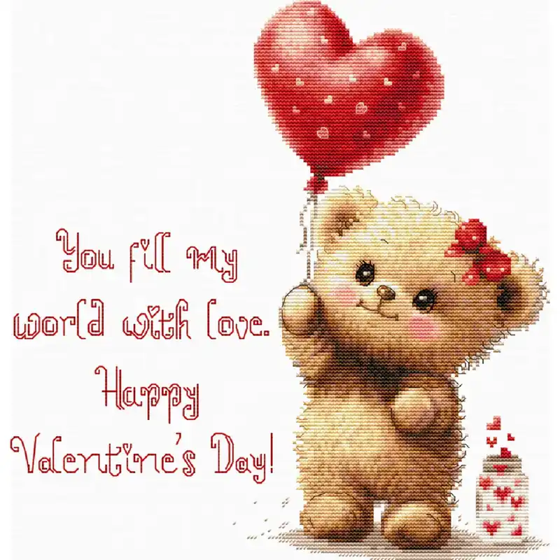 Luca-S Kreuzstich Stickpackung „Mein Herz“, Zählmuster, 24x25cm Kostenfreie Lieferung