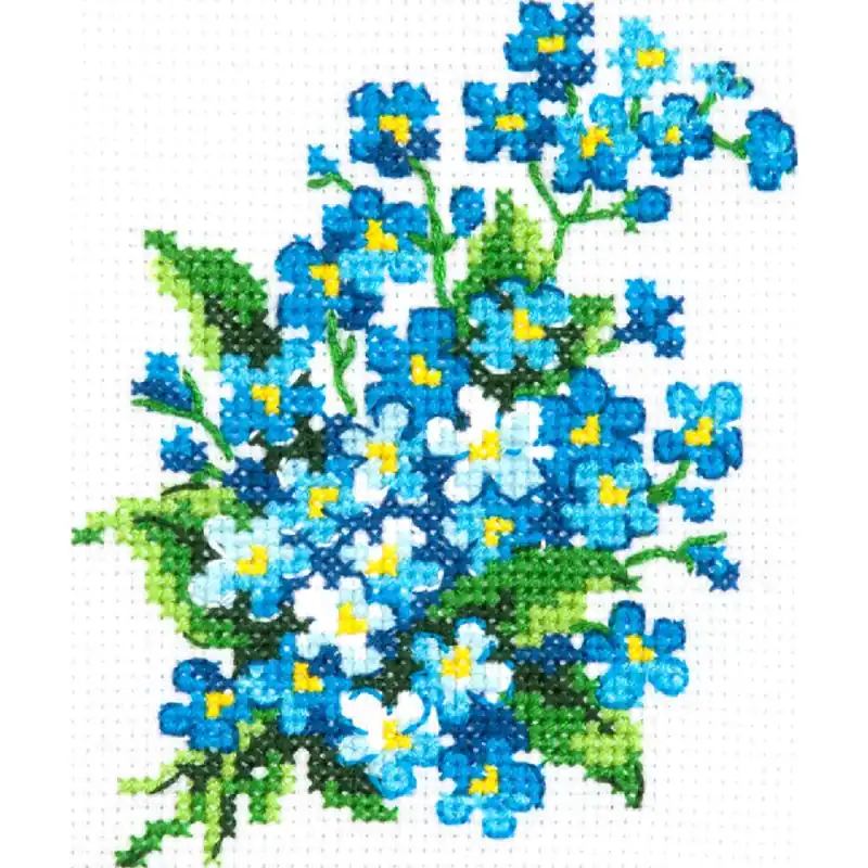 Im Trend Magic Needle Zweigart Edition Kreuzstich Set „Vergissmeinnicht“, Zählmuster, 10x11cm