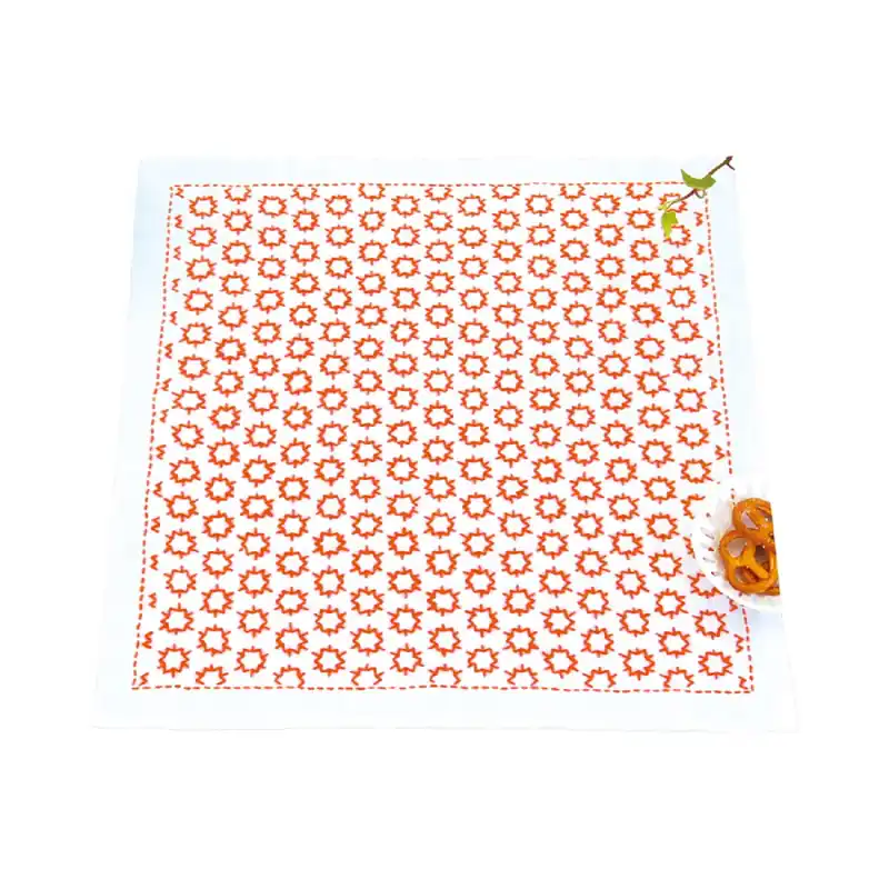 Preisknaller Olympus Hitomezashi Sashiko Stickpackung „Hana Fukin Konpeitou“, Stoff bedruckt, 34x34cm, Original aus Japan