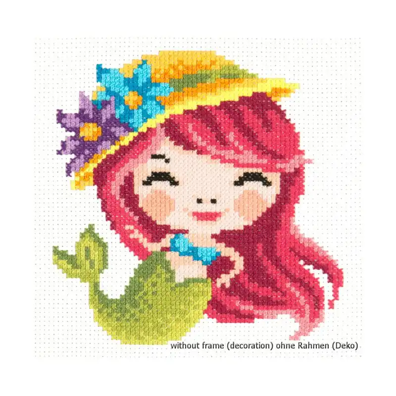 Magic Needle Kreuzstichset „Meerjungfrau“, Zählmuster, 15x16cm Im Trend
