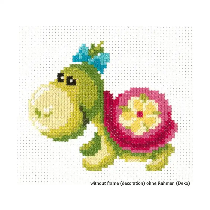 Finale Aktion Magic Needle Kreuzstichset „Schildkröte“, Zählmuster, 12x11cm