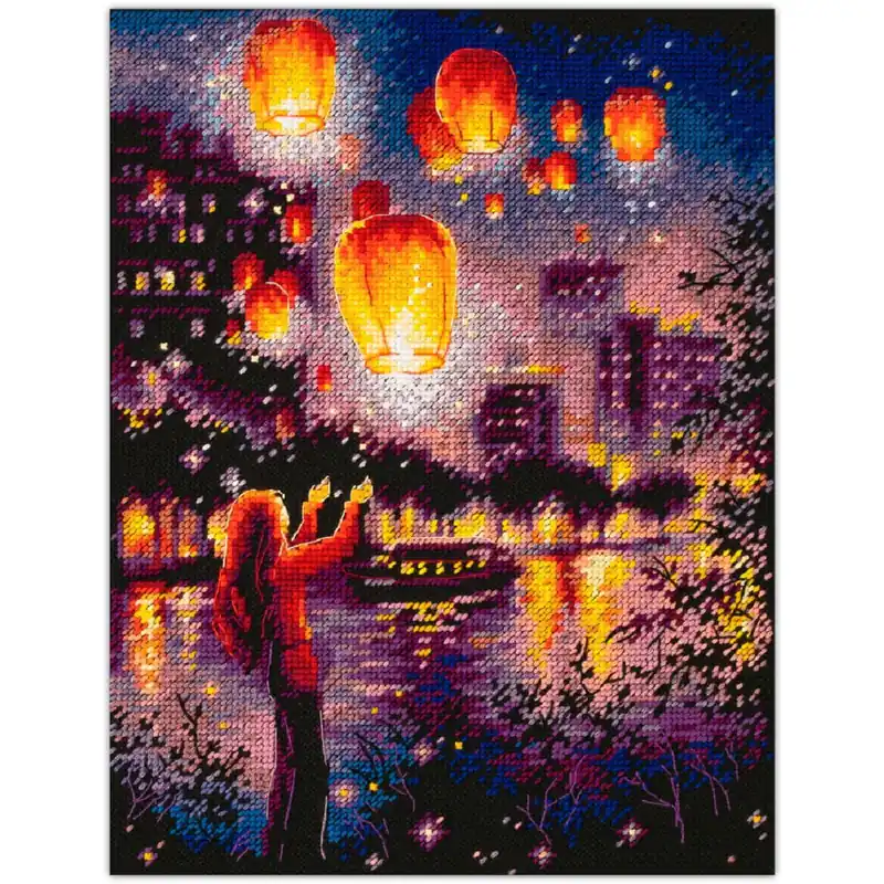 Günstig Magic Needle Zweigart Edition Kreuzstich Set „Himmellaternen“, Zählmuster, 20x27cm