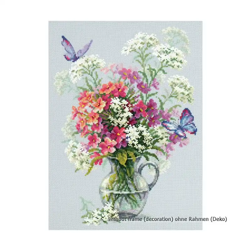 Finale Aktion Magic Needle Zweigart Edition Kreuzstich Set „Phlox und Schafgarbe“, Zählmuster, 24x33cm