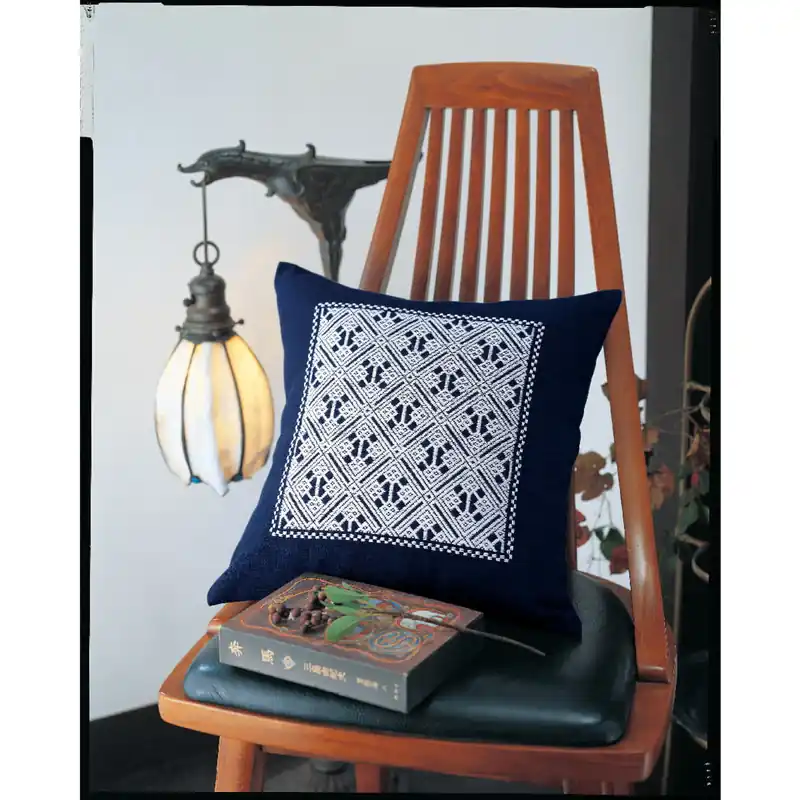 Olympus Kogin Stickpackung „Stickkissen Kutsuwatsunagi“, Zählmuster, 40x40cm, Original aus Japan Premium