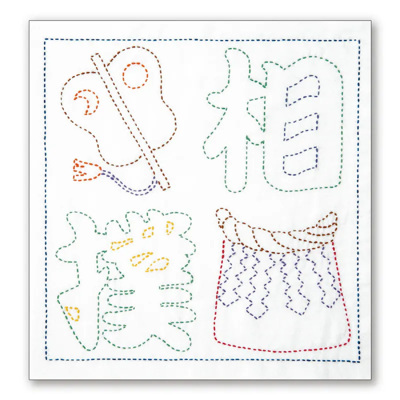 Kostenloser Versand Olympus Sashiko Stickpackung „Hana Fukin Sumo“, Stoff bedruckt, 34x34cm, Original aus Japan