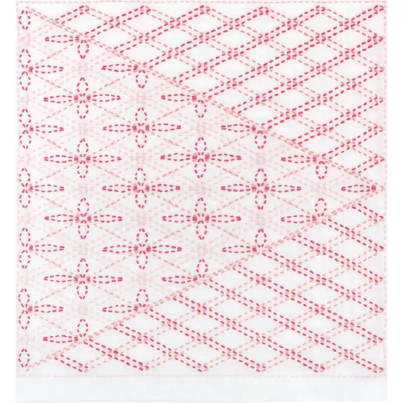 Neu Olympus Sashiko Stickpackung „Hana Fukin Tasuki Nagomi series“, Stoff bedruckt, 34x34cm, hergestellt in Japan