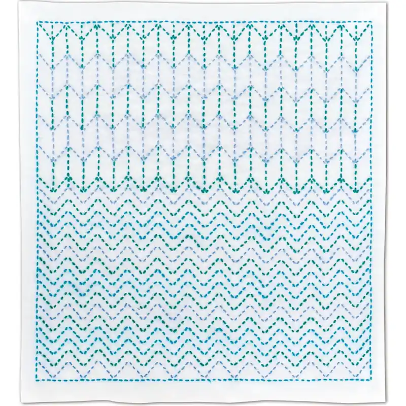 Knallerangebot Olympus Sashiko Stickpackung „Hana Fukin Yabane Nagomi series“, Stoff bedruckt, 34x34cm, hergestellt in Japan