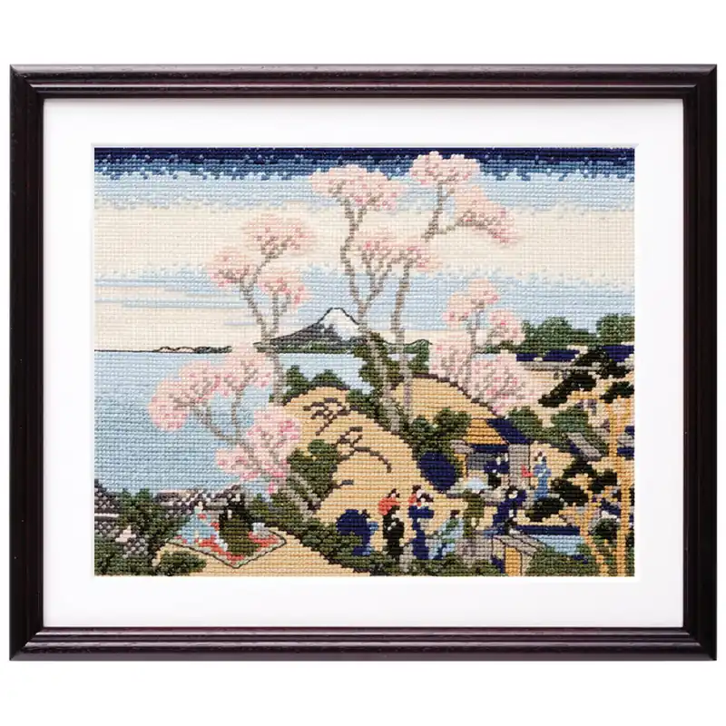 Olympus Kreuzstich Stickpackung „Fuji vom Gotenyama-Hügel in Shinagawa am Tokaido von Katsushika Hokusai“, Zählmuster, 29,5x37cm, Original aus Japan Mega-Angebot