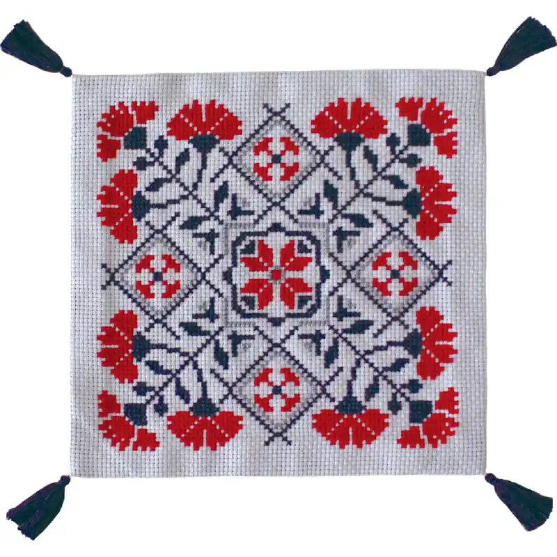 Kracherpreis Olympus Kreuzstich Stickpackung „Granatfliesen“, Zählmuster, 36,5x29cm