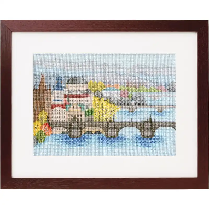 Premium Olympus Kreuzstich Stickpackung „Karlsbrücke“, Zählmuster, 23,4×32,5 cm