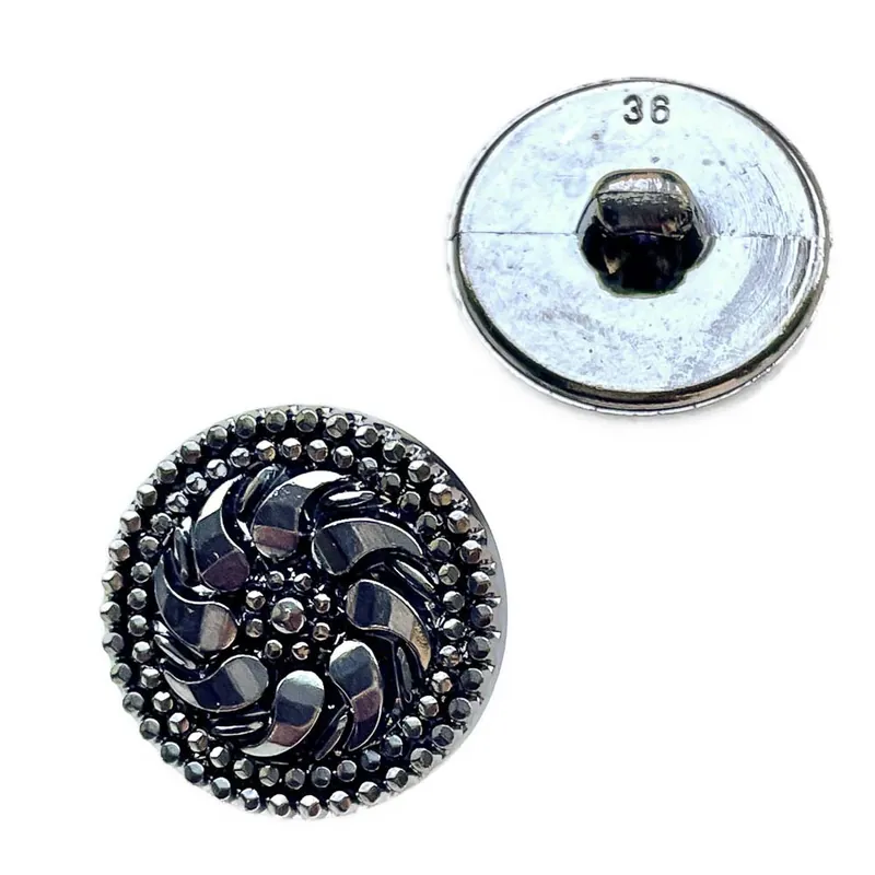 Echt Trachten Knopf mit Blumenmotiv TK-105-Stahl