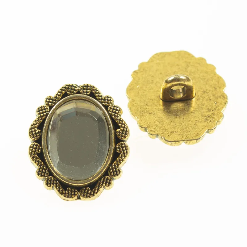 Gleich Bestellen ovale Schmuck Knopf mit Strass tk-118-ag Crystal