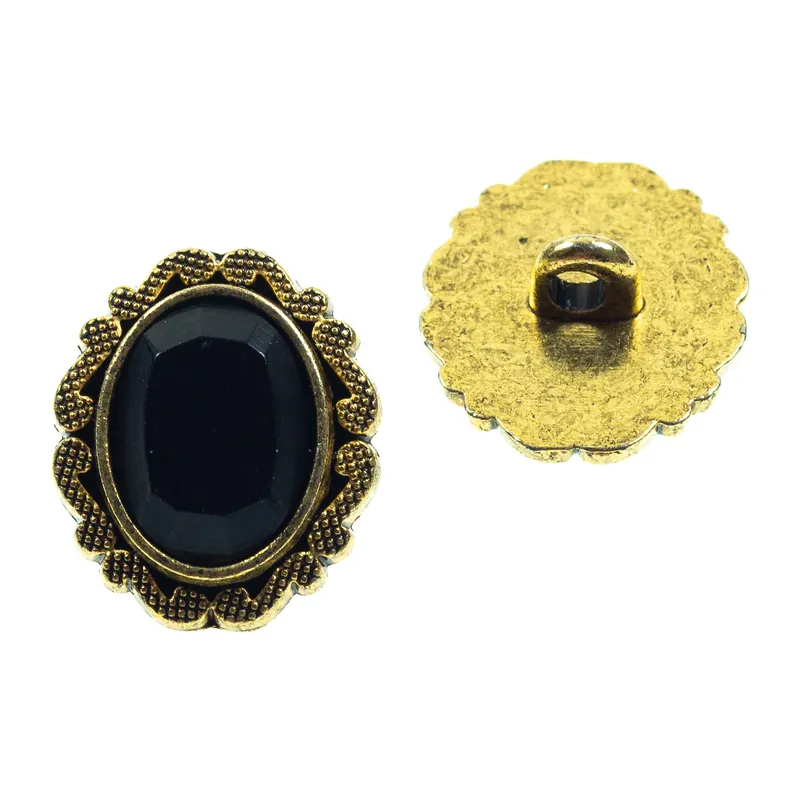 Super-Preis ovale Schmuck Knopf mit Strass tk-118-ag jet