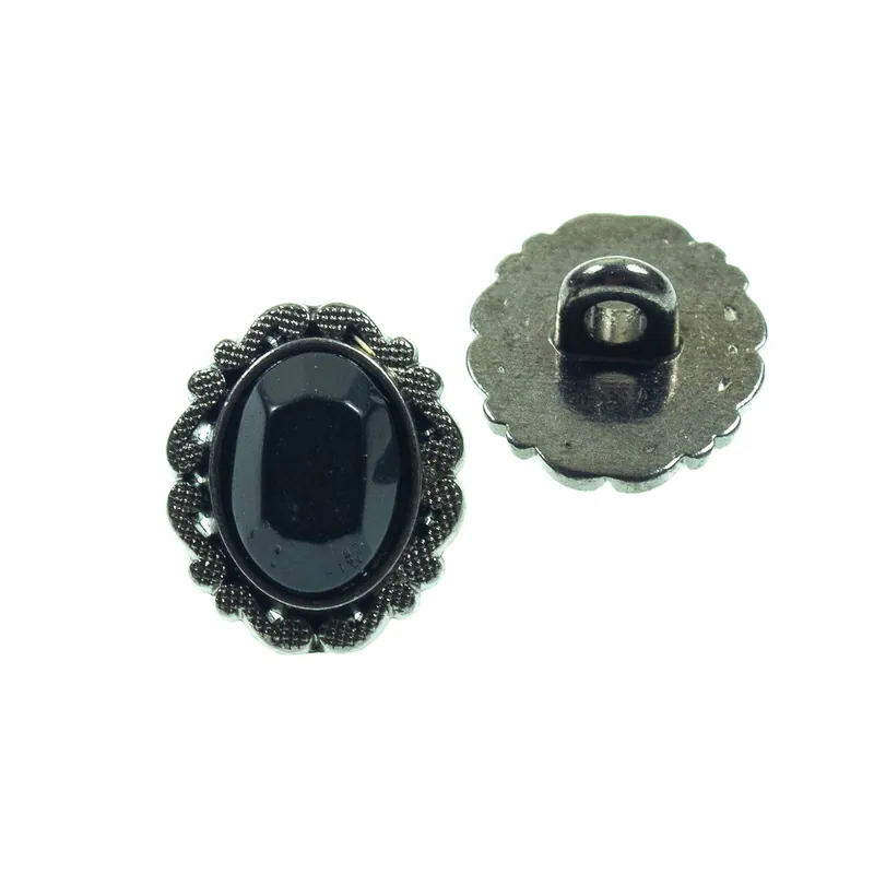 Finale Aktion ovale Schmuck Knopf mit Strass tk-118-stahl jet