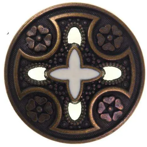 Günstig Knopf in historischer Optik TK-123am weiß