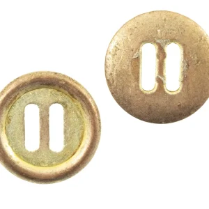 Schlitz - Bändchen Knopf used TK-142-kupfer-silber Wochenendangebot