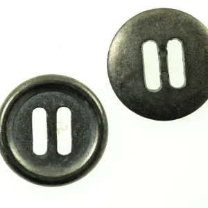 Abverkauf Schlitz - Bändchen Knopf used TK-142-stahl