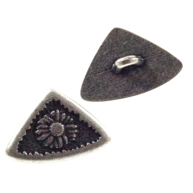 Geld-Zurück-Garantie Trachten Knopf Dreieck Edelweiß TK-16-altsilber