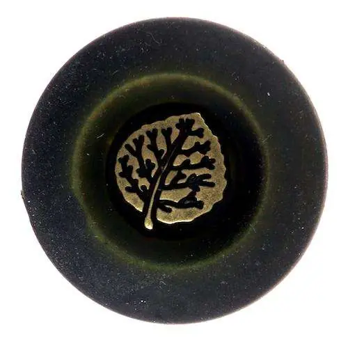 Sichere Zahlung Trachten Knopf mit Blattmotiv TK-161grün