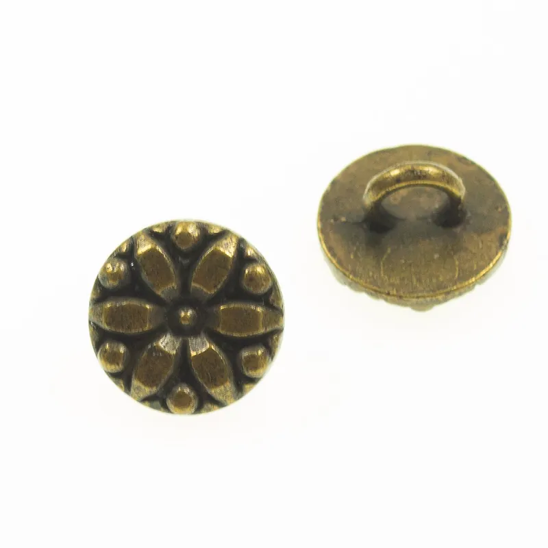 Trachten Knopf mit Blume TK-17-messing Weltweiter Versand