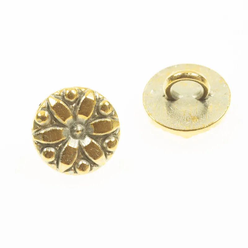 Trachten Knopf mit Blume TK-17-gold Finale Aktion