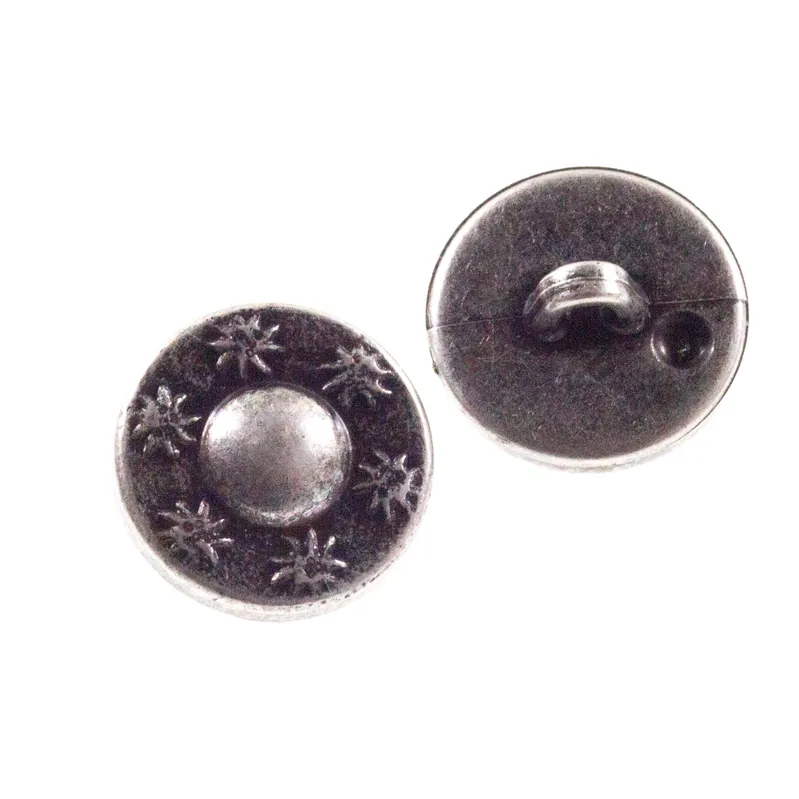 Sofort Bestellen Trachten Knopf Hut Form Edelweiß TK-22-altsilber