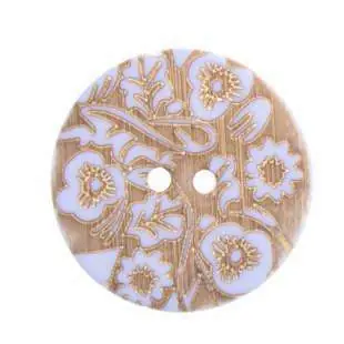 Knopf Hornoptik mit Blumen TK-221 beige Garantierte Lieferung