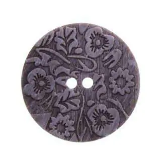 Expressversand Knopf Hornoptik mit Blumen TK-221 braun