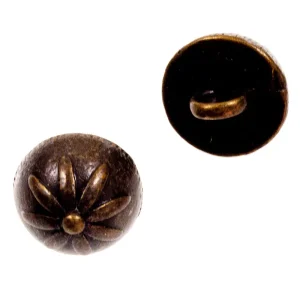 Geprüft Trachten Knopf Blumen Muster TK-43-messing