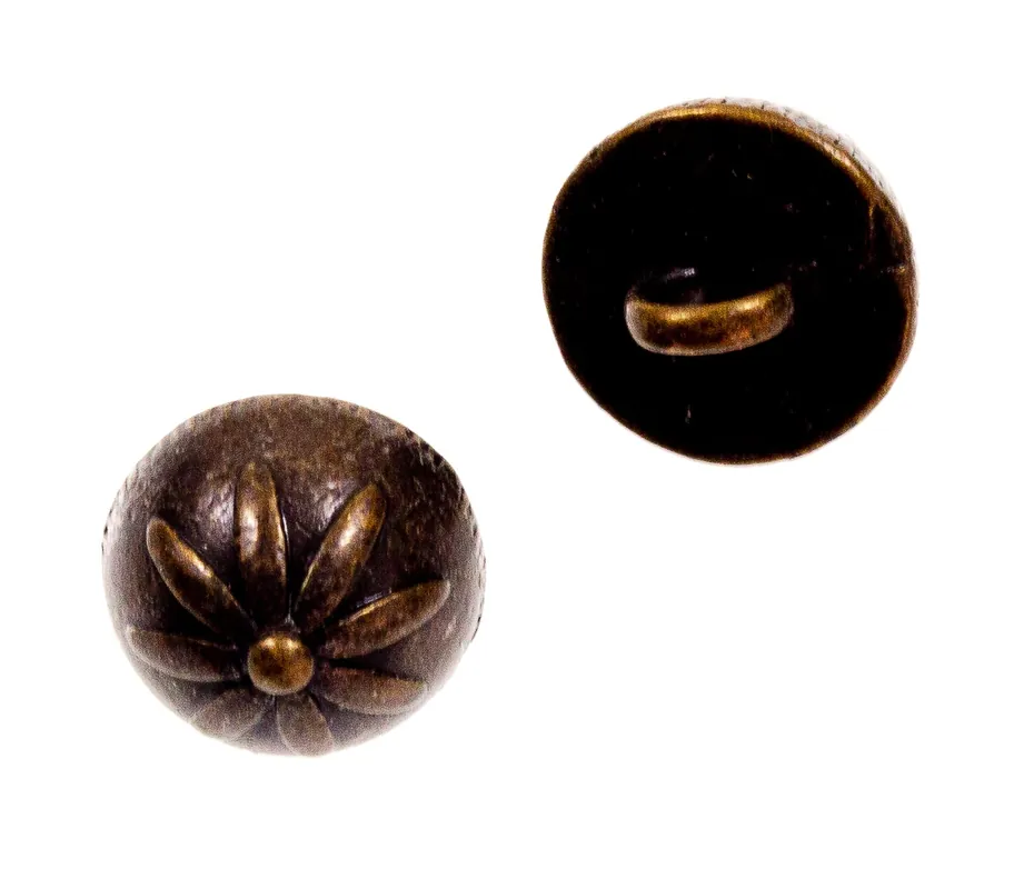 Geprüft Trachten Knopf Blumen Muster TK-43-messing
