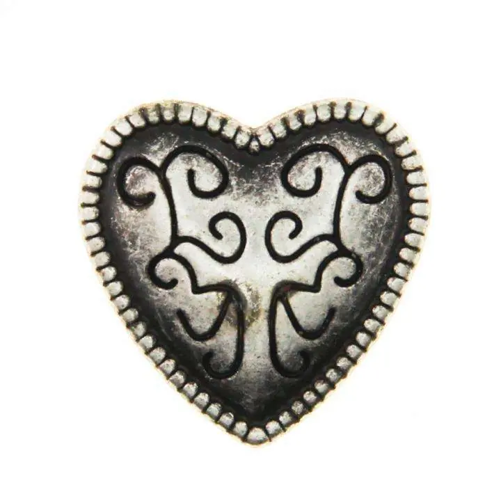 Im Trend Ösen Knopf Herz Silber TK-55