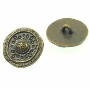 Wochenendangebot Trachten Knopf alt Messing mit Blumen Muster TK-83ag