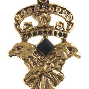 Zier Niete Adler mit Krone Altgold TN-32 Mengenrabatt