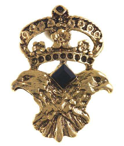 Zier Niete Adler mit Krone Altgold TN-32 Mengenrabatt