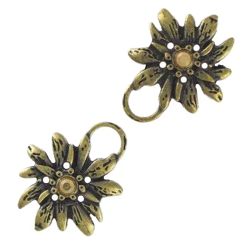 Miederöse Edelweiß TS-100 li.topaz altgold Versand Am Gleichen Tag