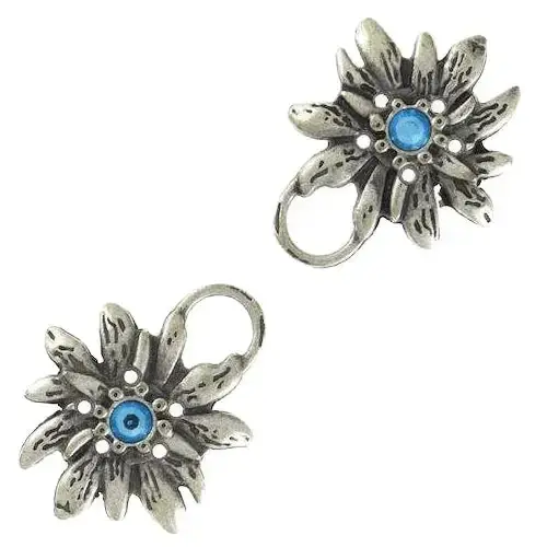 Miederöse Edelweiß TS-100 aquamarin silber Kracherpreis