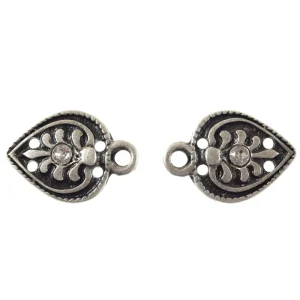 Miederöse Blume TS-10 Floral mit Straßsteinen silber Abverkauf