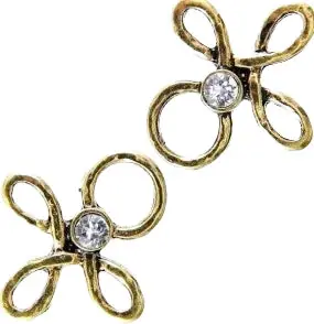 Angebot Miederöse Kleeblatt TS-16 crystal gold mit Strass