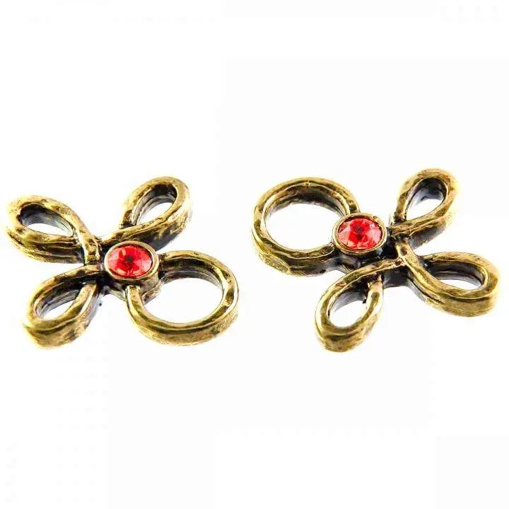 Miederöse Kleeblatt TS-16 hyazinth gold mit Strass Beliebt