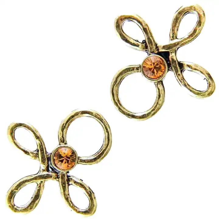 Begrenztes Angebot Miederöse Kleeblatt TS-16 topaz gold mit Strass