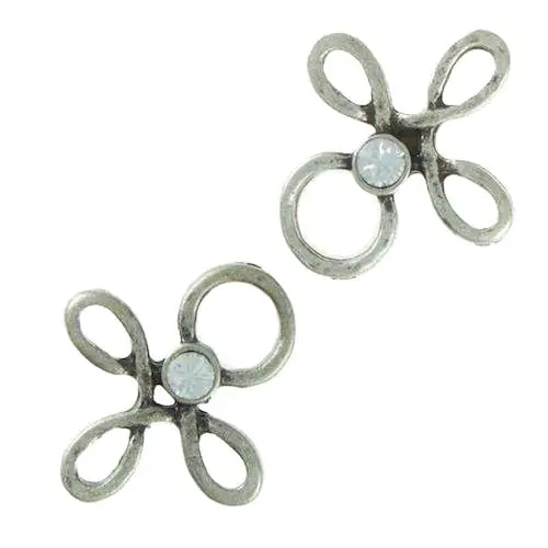 Sofort Bestellen Miederöse Kleeblatt TS-16 crystal silber mit Strass