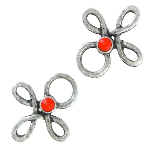 Neuheit Miederöse Kleeblatt TS-16 hyazinth silber mit Strass