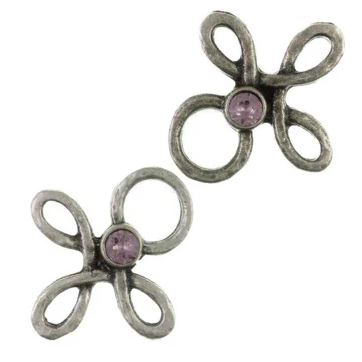 Garantierte Lieferung Miederöse Kleeblatt TS-16 light.amethist silber mit Strass